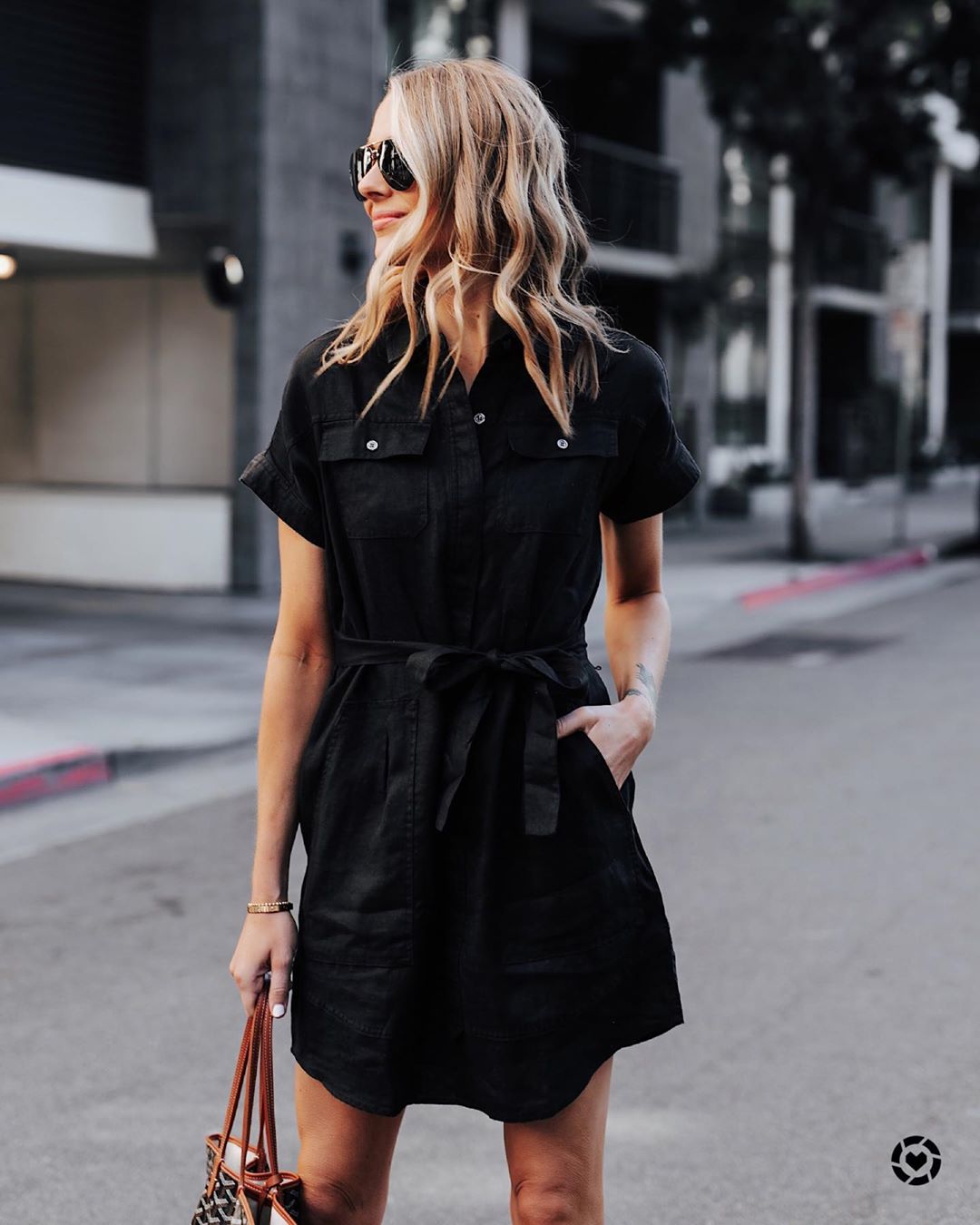 Образ с черным платьем рубашкой